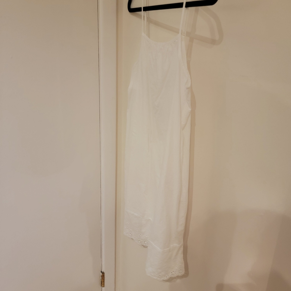 White cotton slip dress